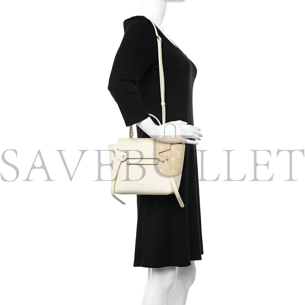 Ce**e grained calfskin nano belt bag white (15*14*8cm)