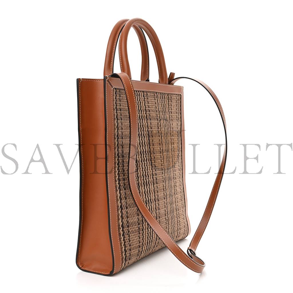 Ce**e calfskin tweed small vertical cabas dark brown (31*28*8cm)