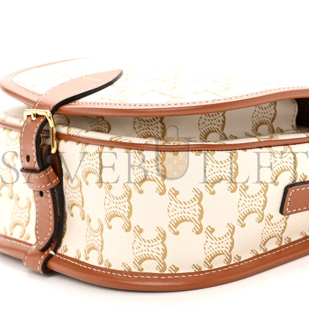 Ce**e triomphe canvas medium folco bag white (18*15*7cm)