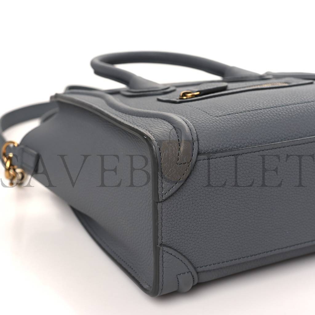 Ce**e drummed calfskin nano luggage kohl (20*19*10cm)