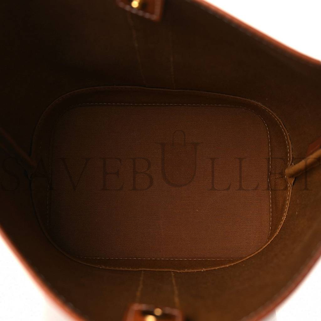 Ce**e triomphe canvas calfskin small bucket bag tan (22*18*13cm)