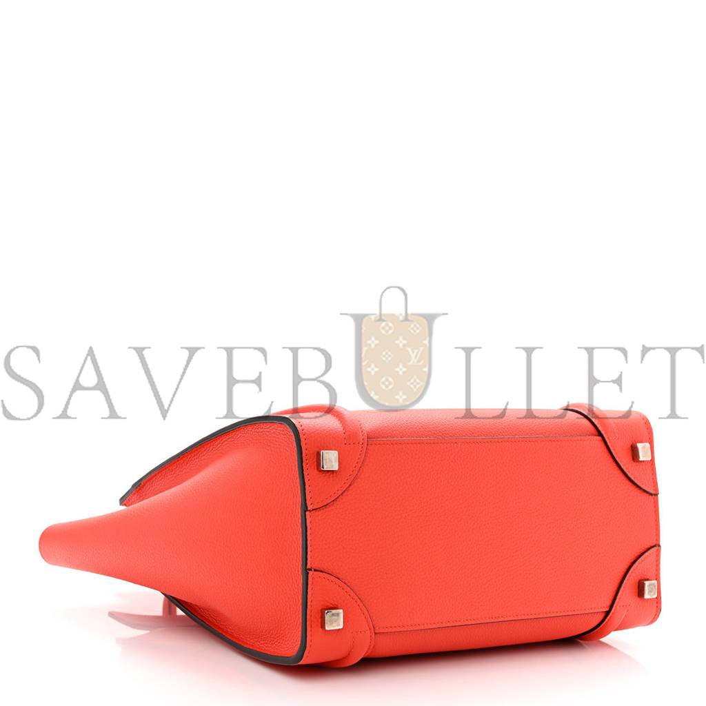 Ce**e drummed calfskin micro luggage vermillion (27*26*13cm)