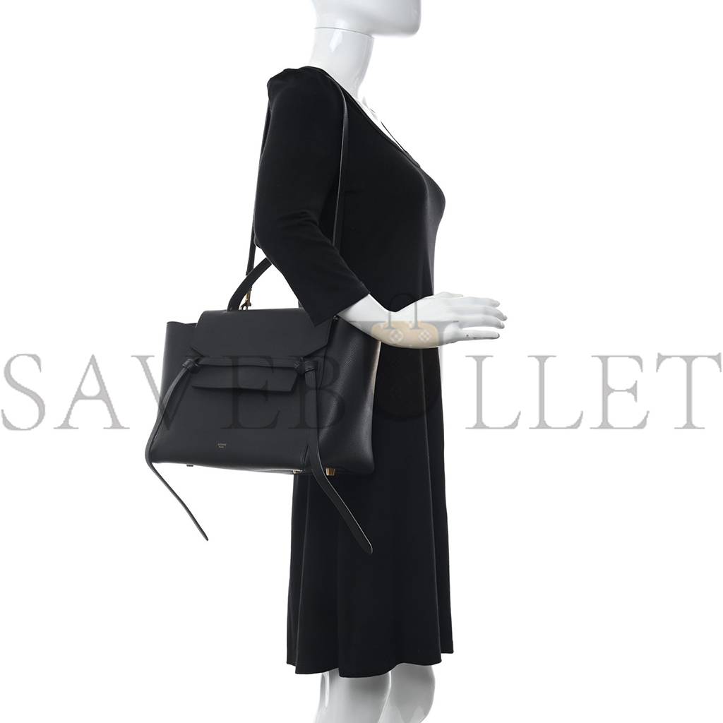 Ce**e grained calfskin mini belt bag black (28*24*16cm)