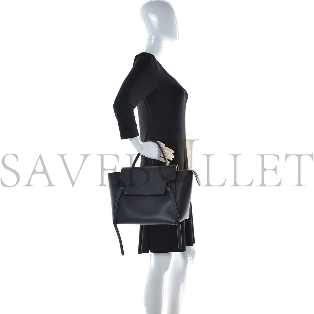 Ce**e grained calfskin mini belt bag black (28*24*16cm)