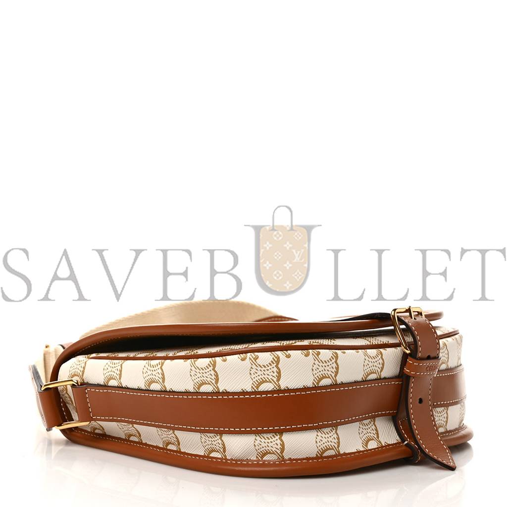 Ce**e triomphe canvas large strap folco bag white (23*18*7cm)