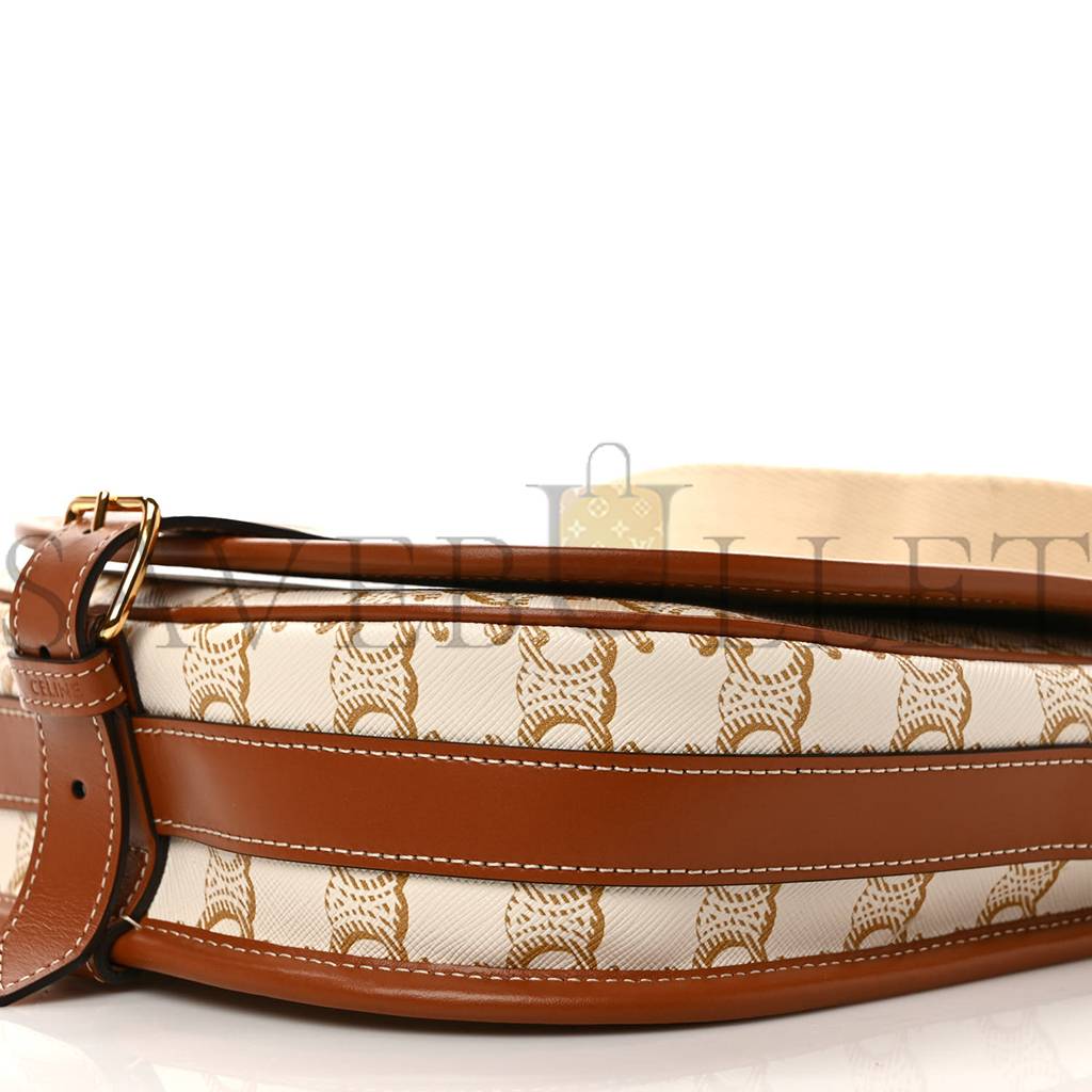 Ce**e triomphe canvas large strap folco bag white (23*18*7cm)