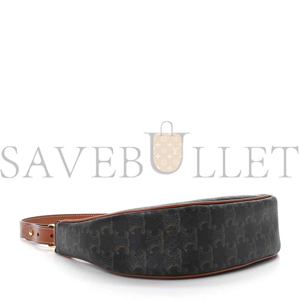 Ce**e triomphe canvas calfskin ava shoulder bag tan (24*12*7cm)