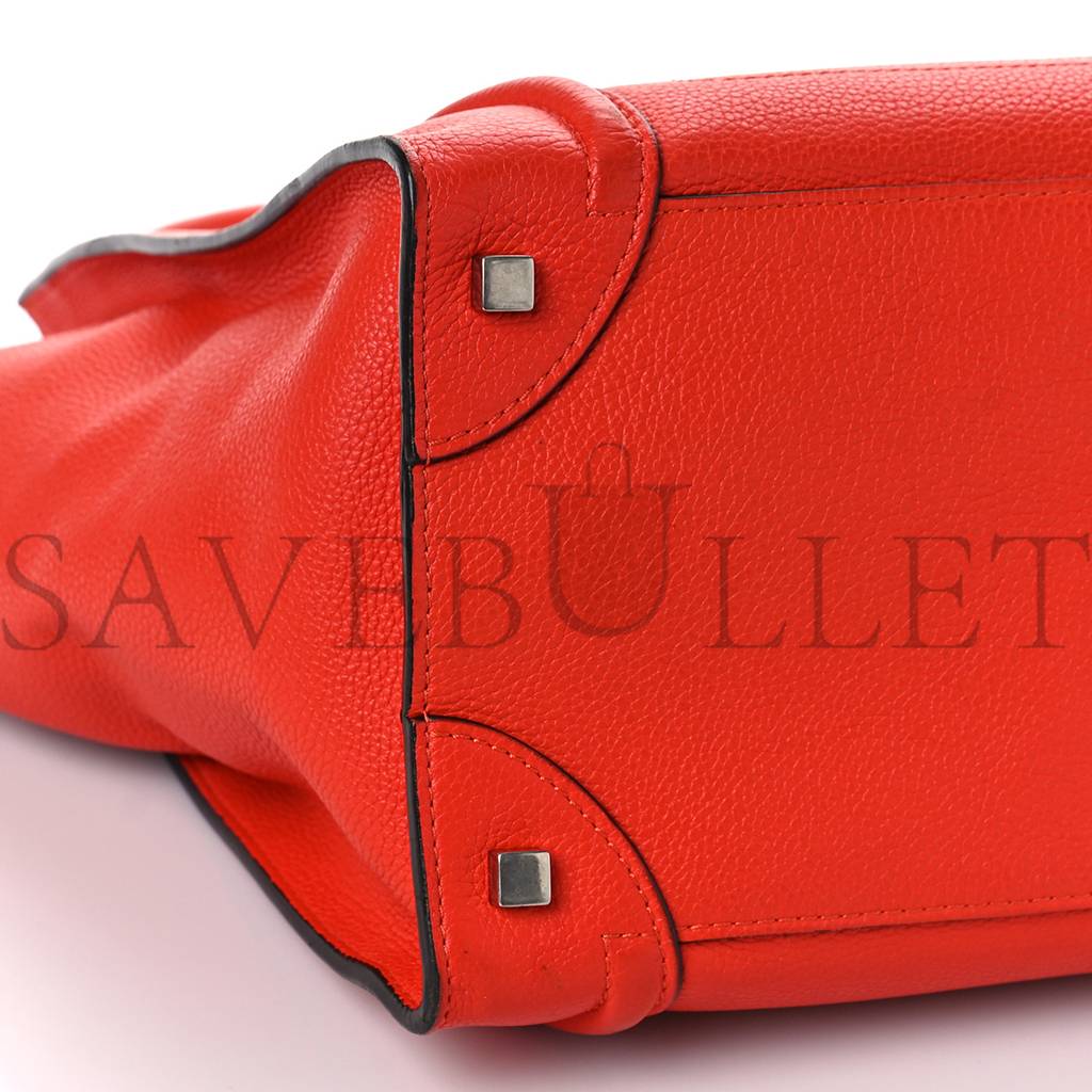 Ce**e drummed calfskin mini luggage vermillion (32*30*18cm)