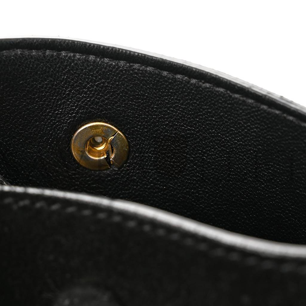 Ce**e crocodile embossed calfskin suede medium trapeze black (30*25*18cm)