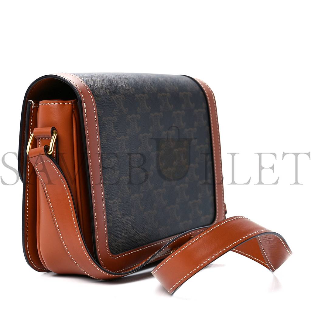 Ce**e triomphe canvas calfskin medium triomphe bag tan (22*15*6cm)