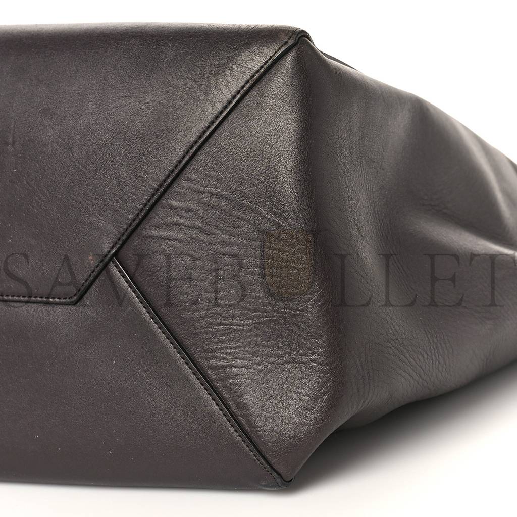 Ce**e smooth calfskin medium belt cabas phantom dark brown (35*27*20cm)