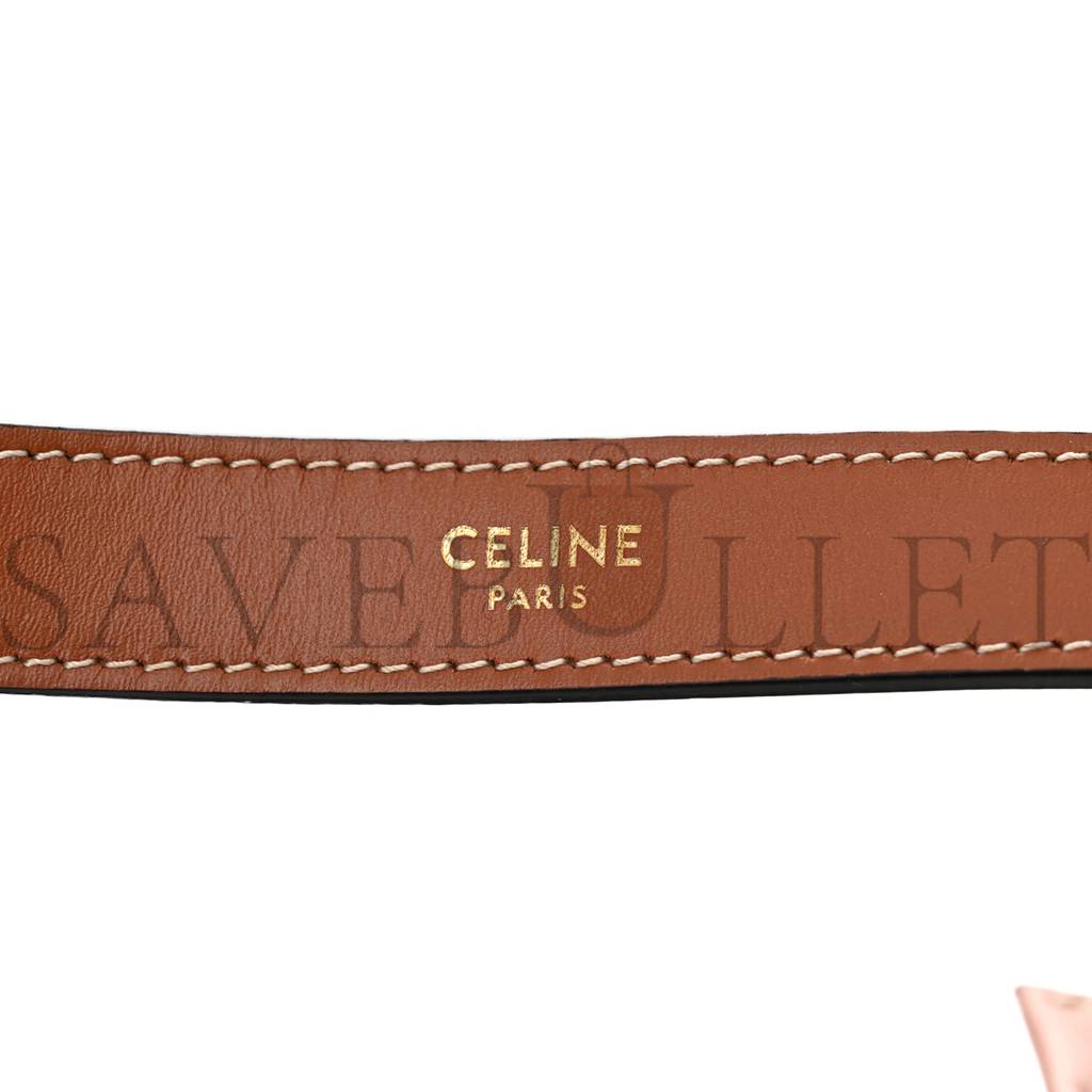 Ce**e triomphe canvas calfskin ava shoulder bag tan (25*18*8cm)