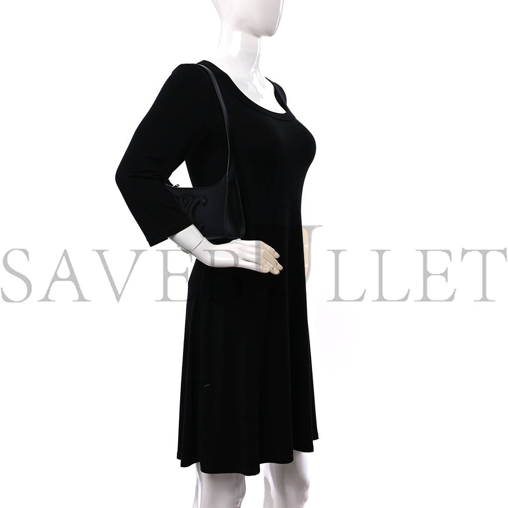 Ce**e smooth calfskin cuir triomphe shoulder bag black (23*11*6cm)