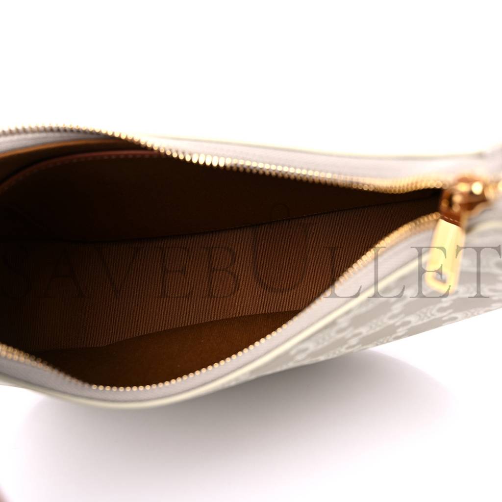 Ce**e canvas calfskin ava triomphe shoulder bag grege (25*13*7cm)