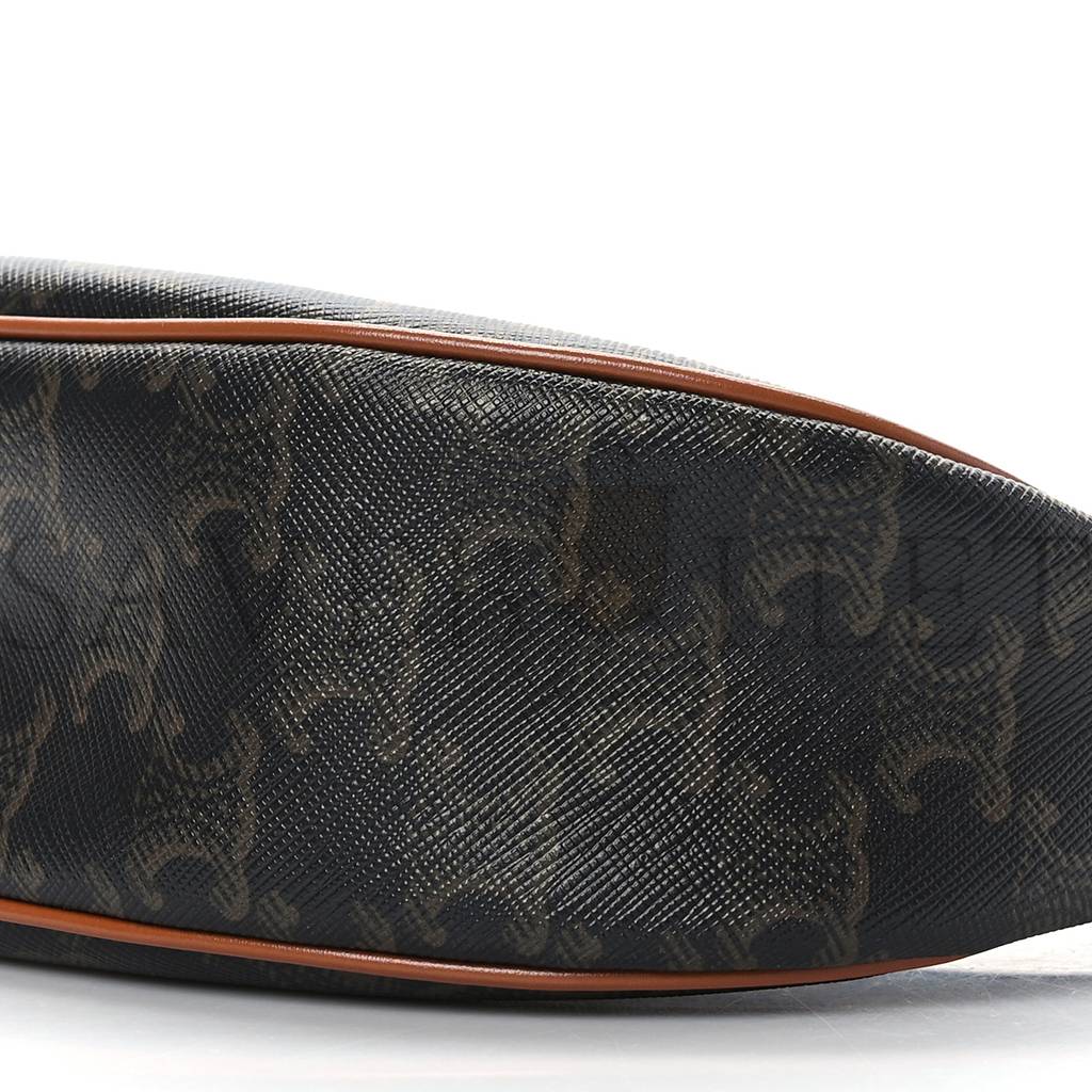 Ce**e triomphe canvas calfskin ava shoulder bag tan (25*19*7cm)