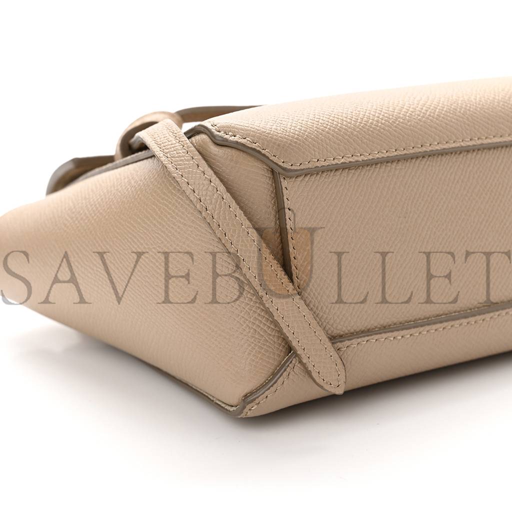 Ce**e grained calfskin nano belt bag light taupe (20*18*10cm)