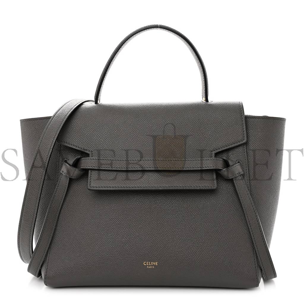 Ce**e grained calfskin nano belt bag grey (25*24*13cm)