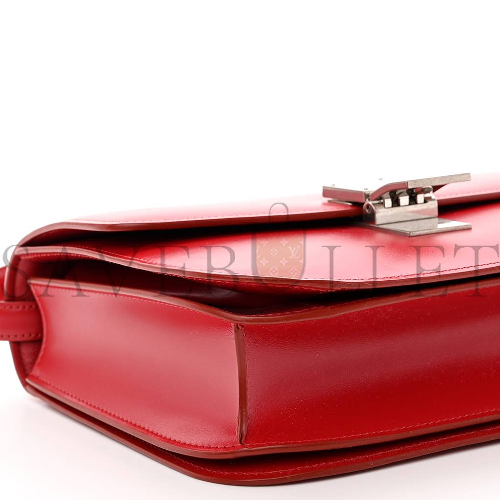 Ce**e box calfskin medium classic box flap bag red (23*18*6cm)