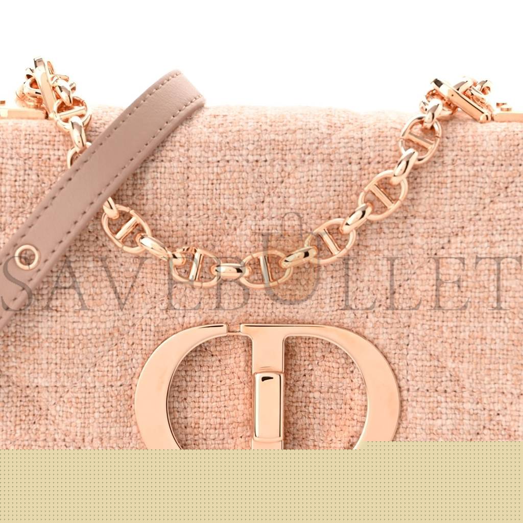 D*or linen macrocannage small caro bag rose (19*12*7.6cm)