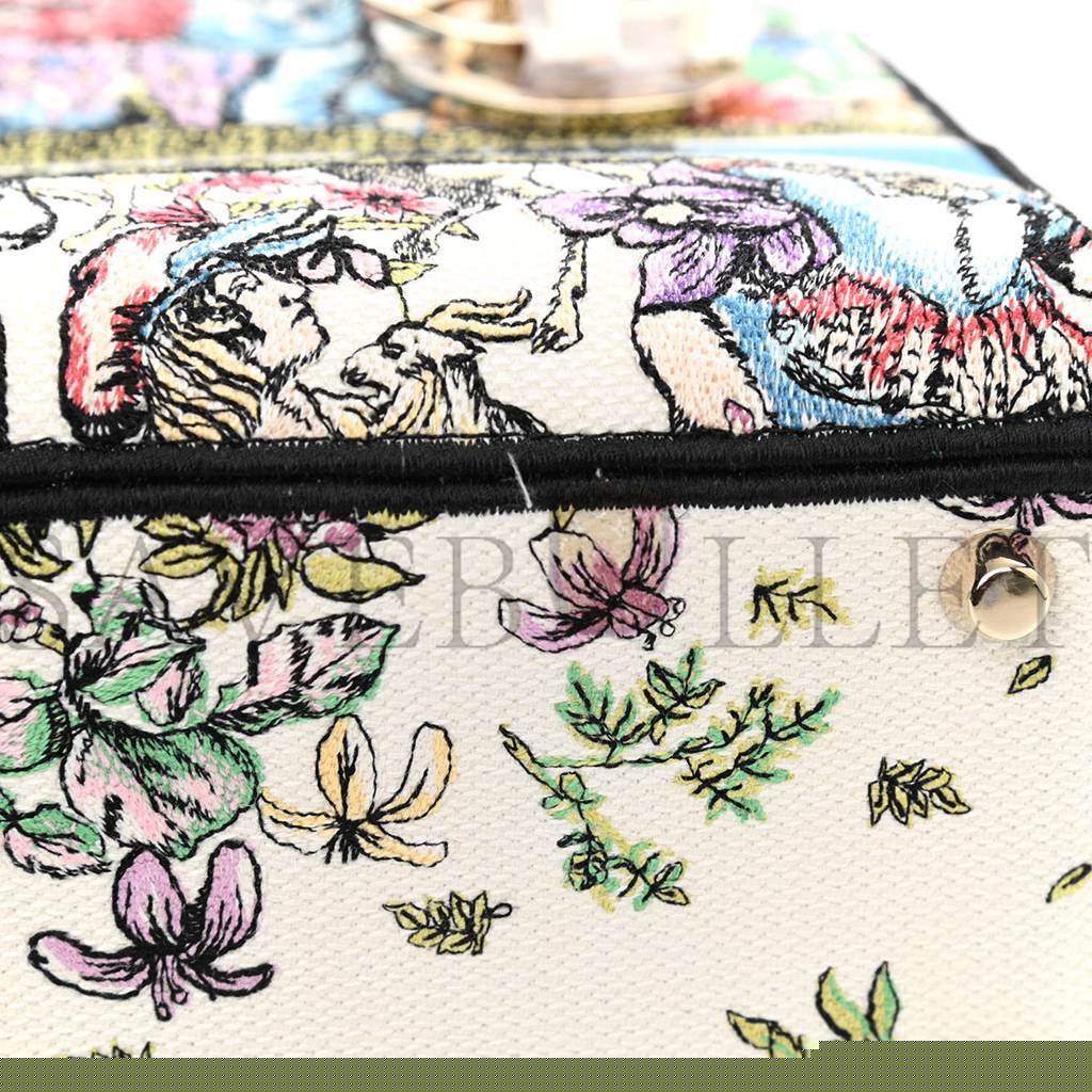 D*or canvas d-constellation embroidered medium lady d-lite latte multicolor (23*20*12.1cm)