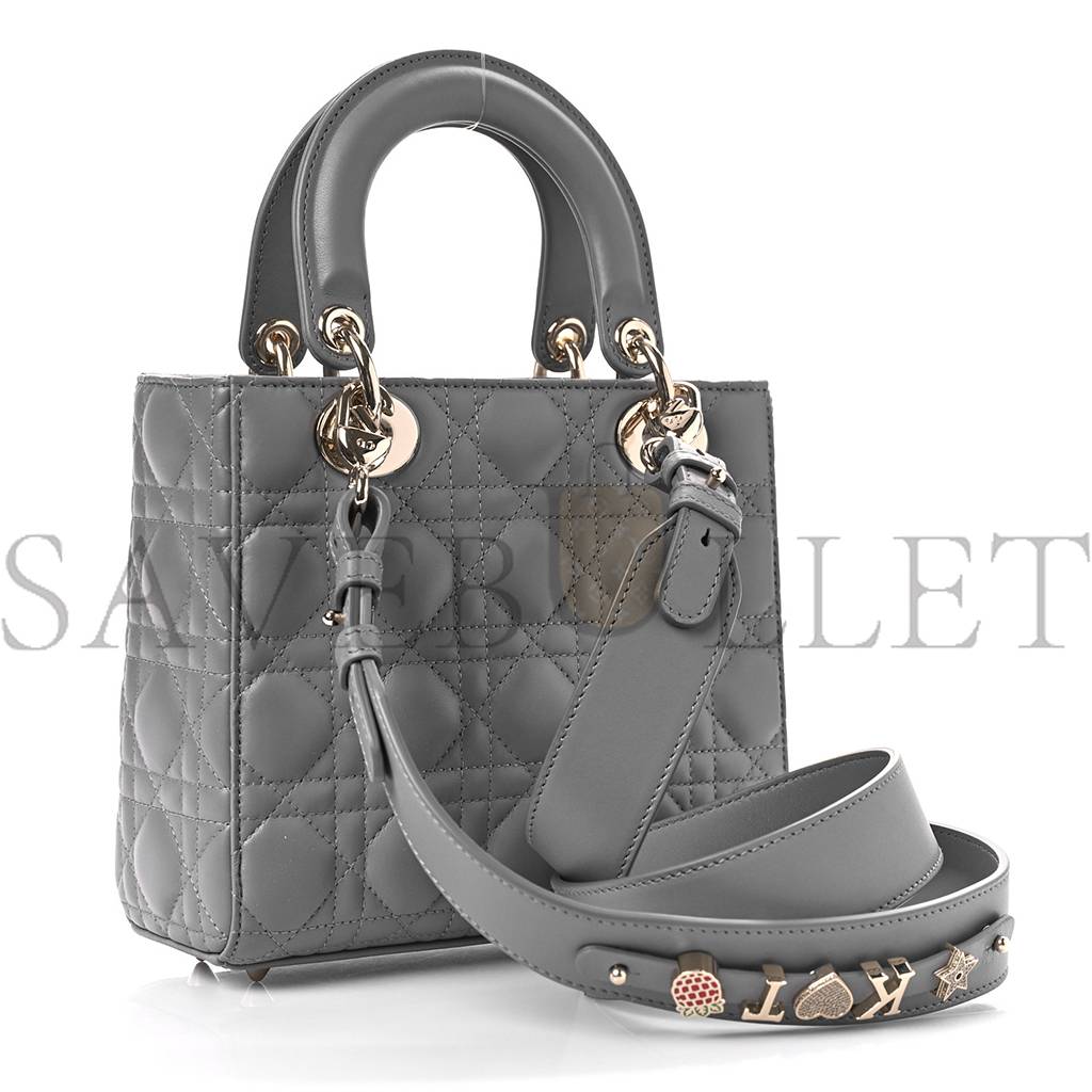 D*or lambskin cannage small my abc D*or lady D*or grey (20*18*8.9cm)