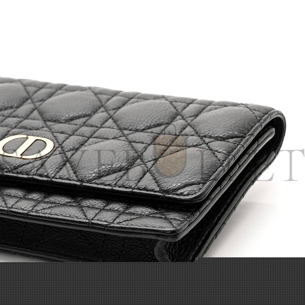 d*or S*pple calfskin cannage caro belt pouch with chain black (20*12*3.2cm)