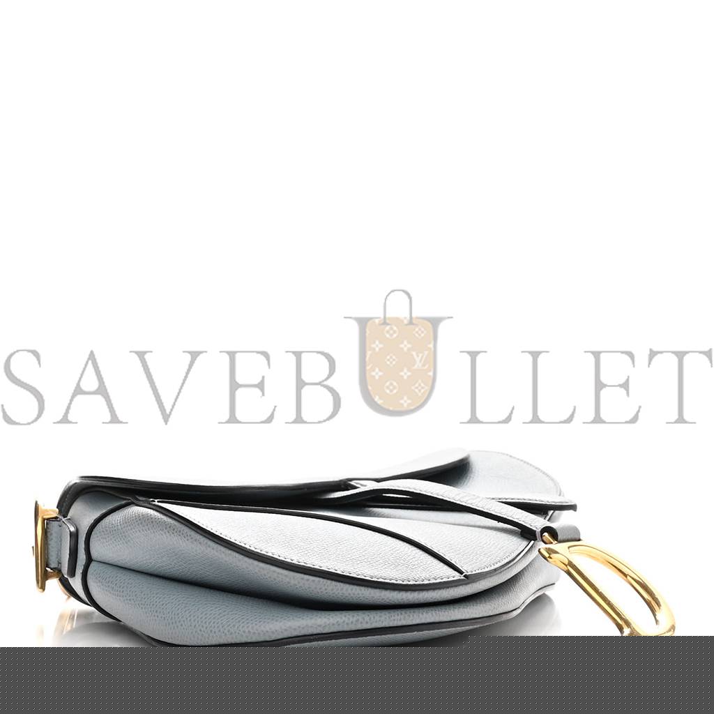 D*or grained calfskin saddle bag grey stone (24*23*5.7cm)