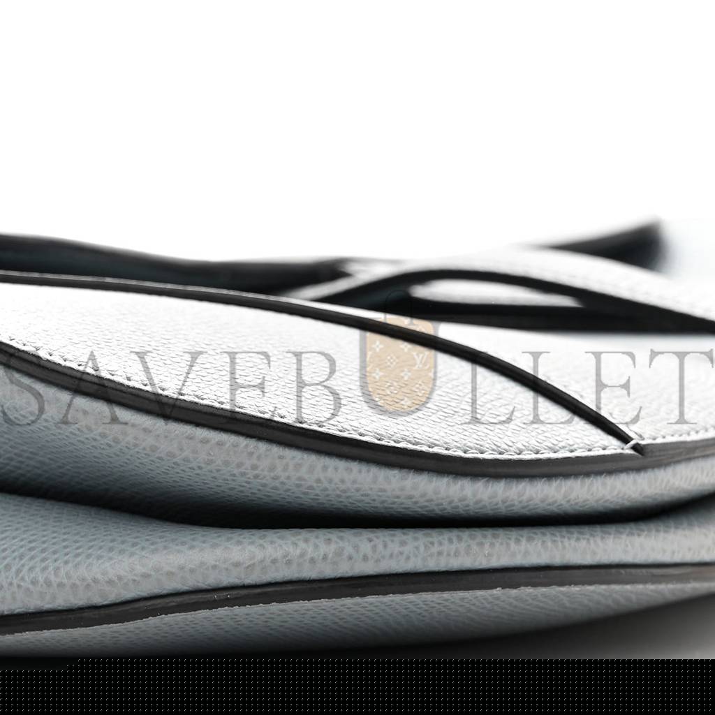 D*or grained calfskin saddle bag grey stone (24*23*5.7cm)