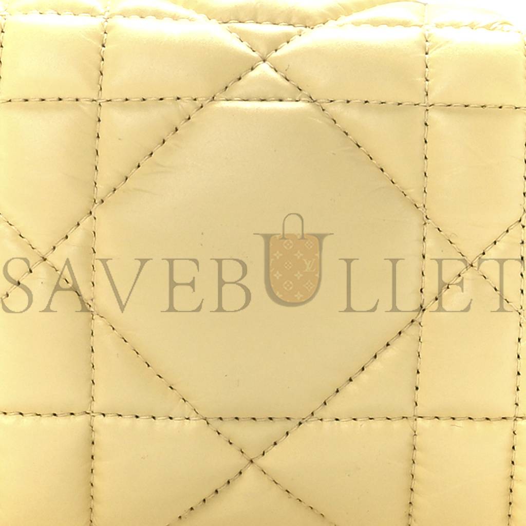 D*or calfskin macrocannage medium D*ortravel nomad pouch pale yellow (23*13*10.2cm)