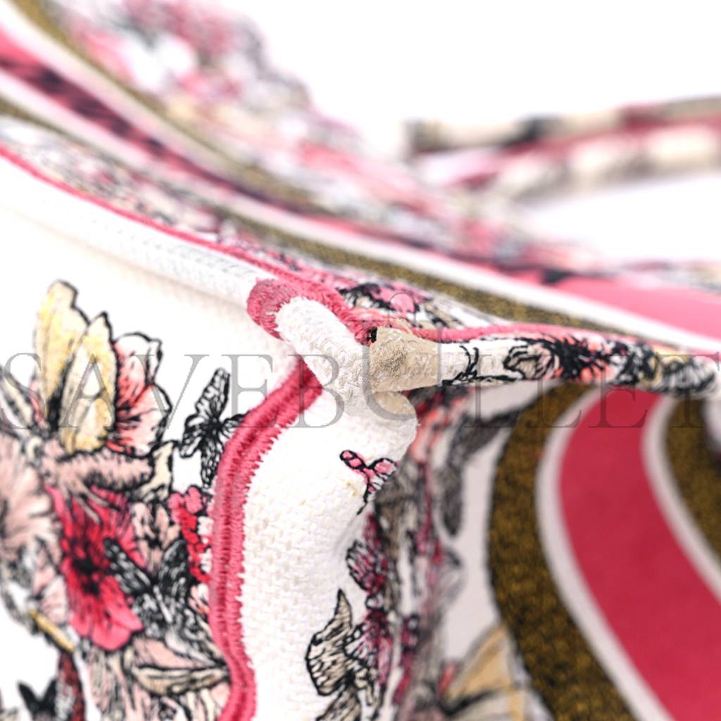 D*or canvas embroidered medium butterfly print book tote multicolor (36*26*17.1cm)