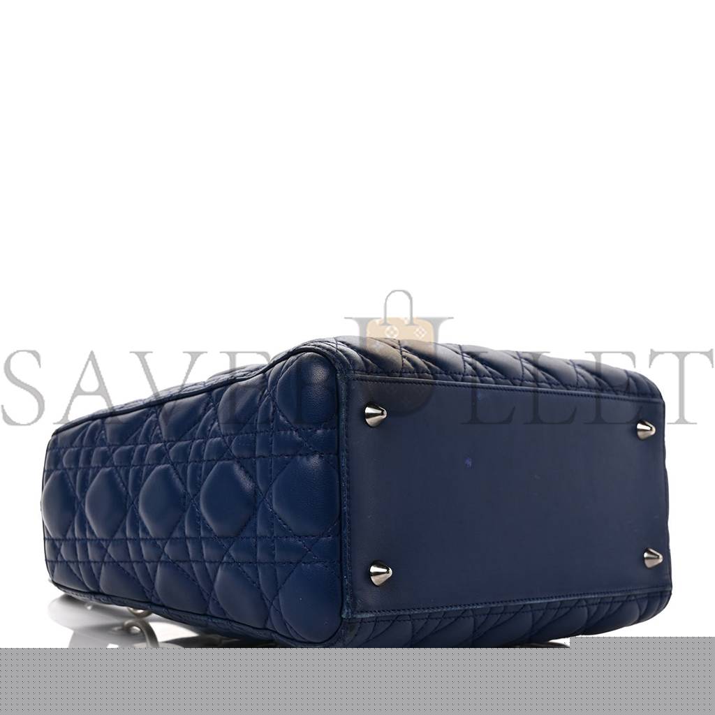 D*or lambskin cannage medium lady D*or navy (24*20*11.4cm)