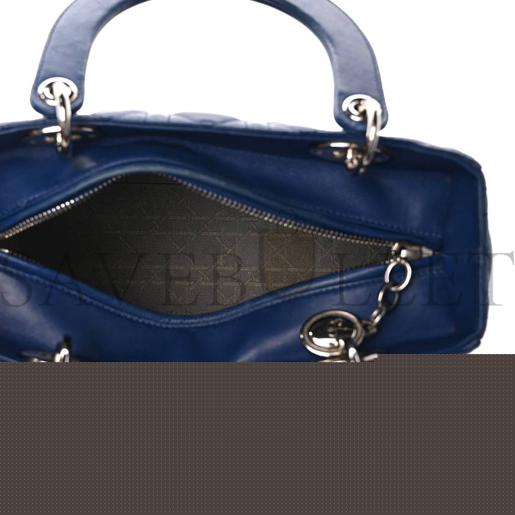 D*or lambskin cannage medium lady D*or navy (24*20*11.4cm)