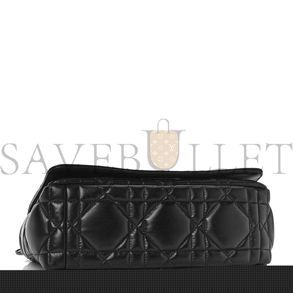 D*or calfskin macrocannage medium caro bag black (26*15*9.5cm)