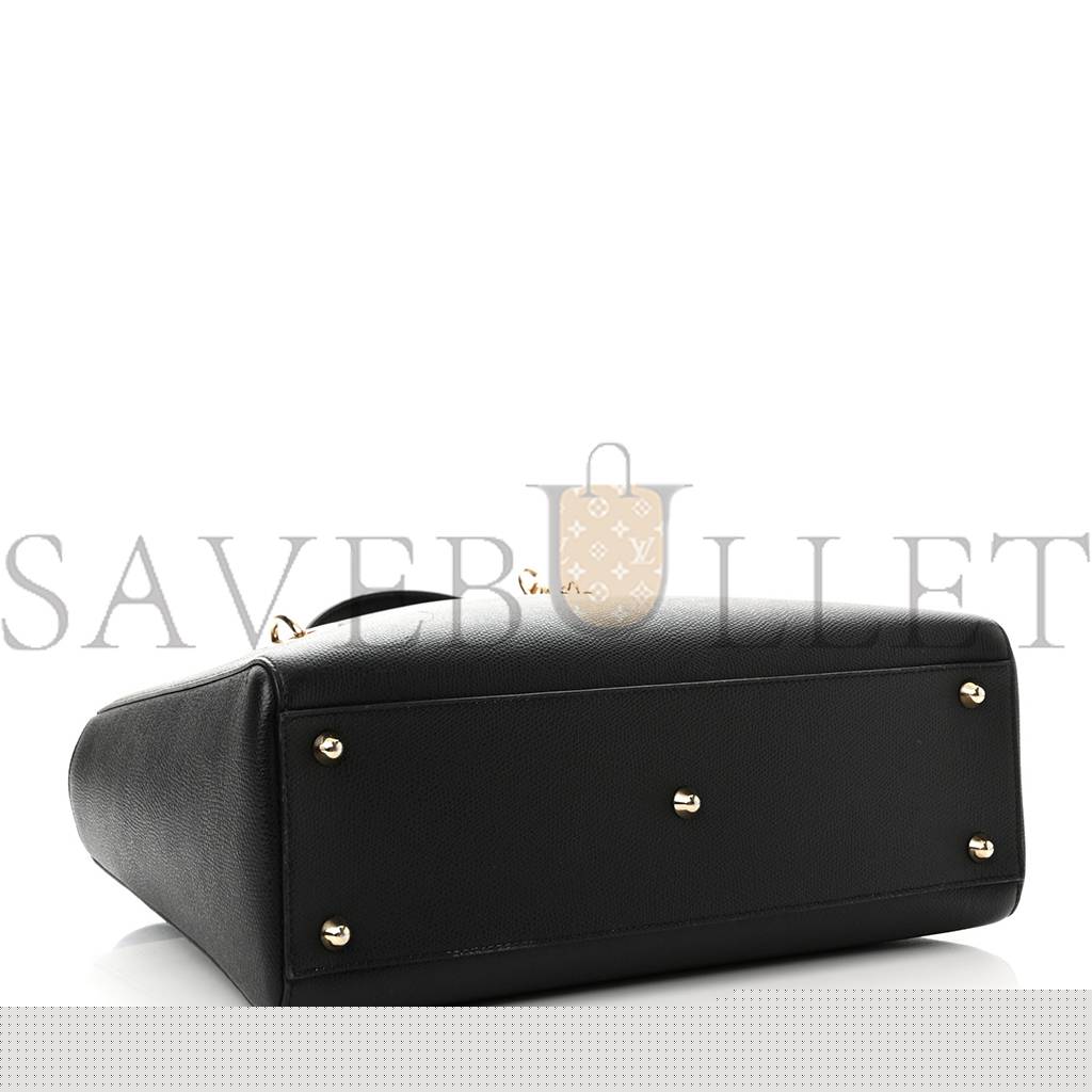 D*or grained calfskin large lady D*or black (32*24*12.1cm)
