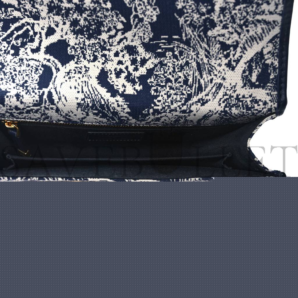 D*or toile de jouy reverse jacquard 30 montaigne flap bag blue (24*18*6.4cm)