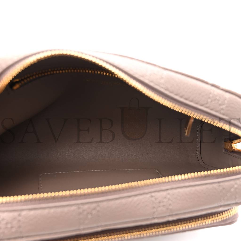 d*or S*pple calfskin caro double pouch warm taupe (19*11*7cm)