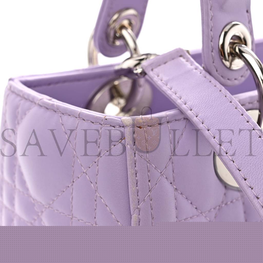 D*or lambskin cannage medium lady D*or purple (24*20*10.8cm)