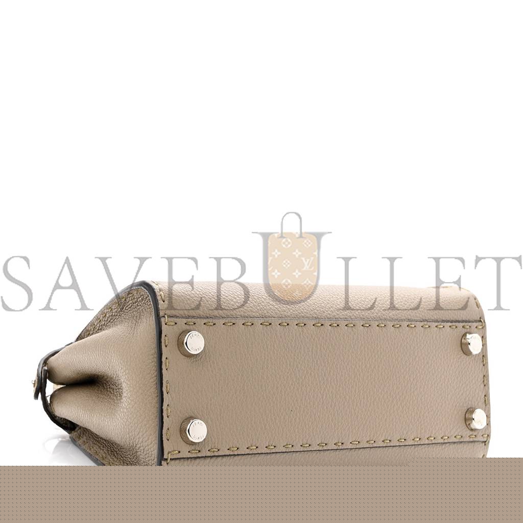 F**di cuoio romano python selleria mini peekaboo iconic satchel corda white (23*18*11cm)