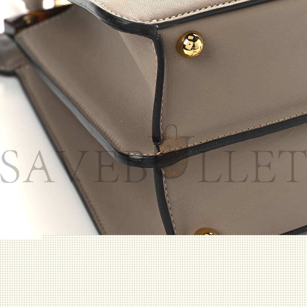 F**di vitello seta shiny nappa plexiglass medium peekaboo i see u satchel tortora (33*25*12cm)