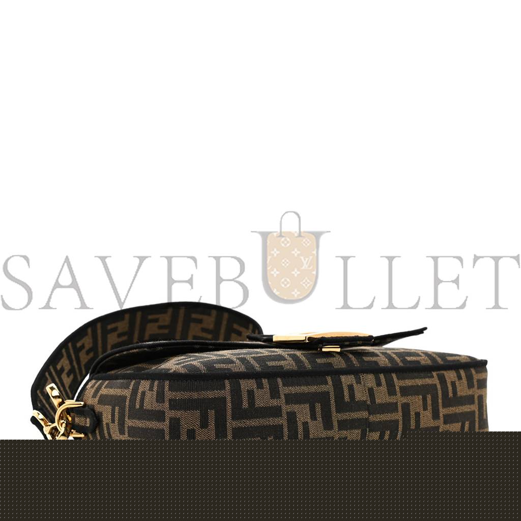 F**di fabric jacquard ff 1974 medium baguette tobacco moro black (27*13*6cm)