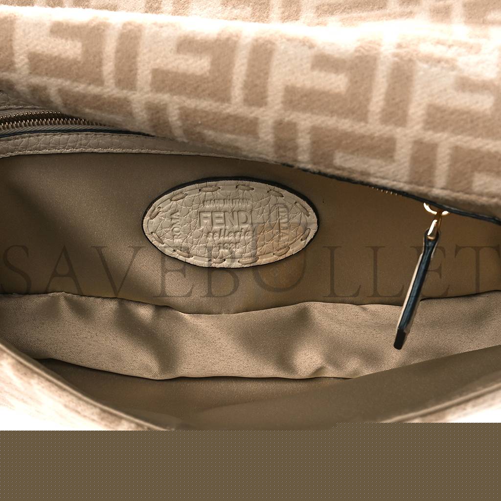 F**di wool cuoio romano selleria ff 1974 baguette 1997 beige cammello camelia (27*15*4cm)