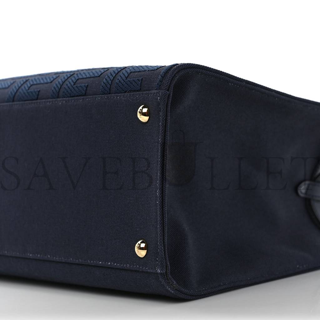 F**di canvas vitello king ff embroidered medium peekaboo x-tote blue (41*29*15cm)