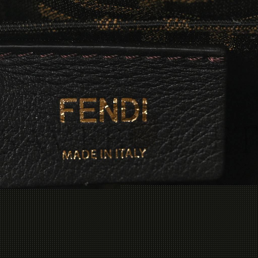 F**di vitello king plexiglass logo embossed mini by the way top handle boston bag tortora (18*11*8cm)