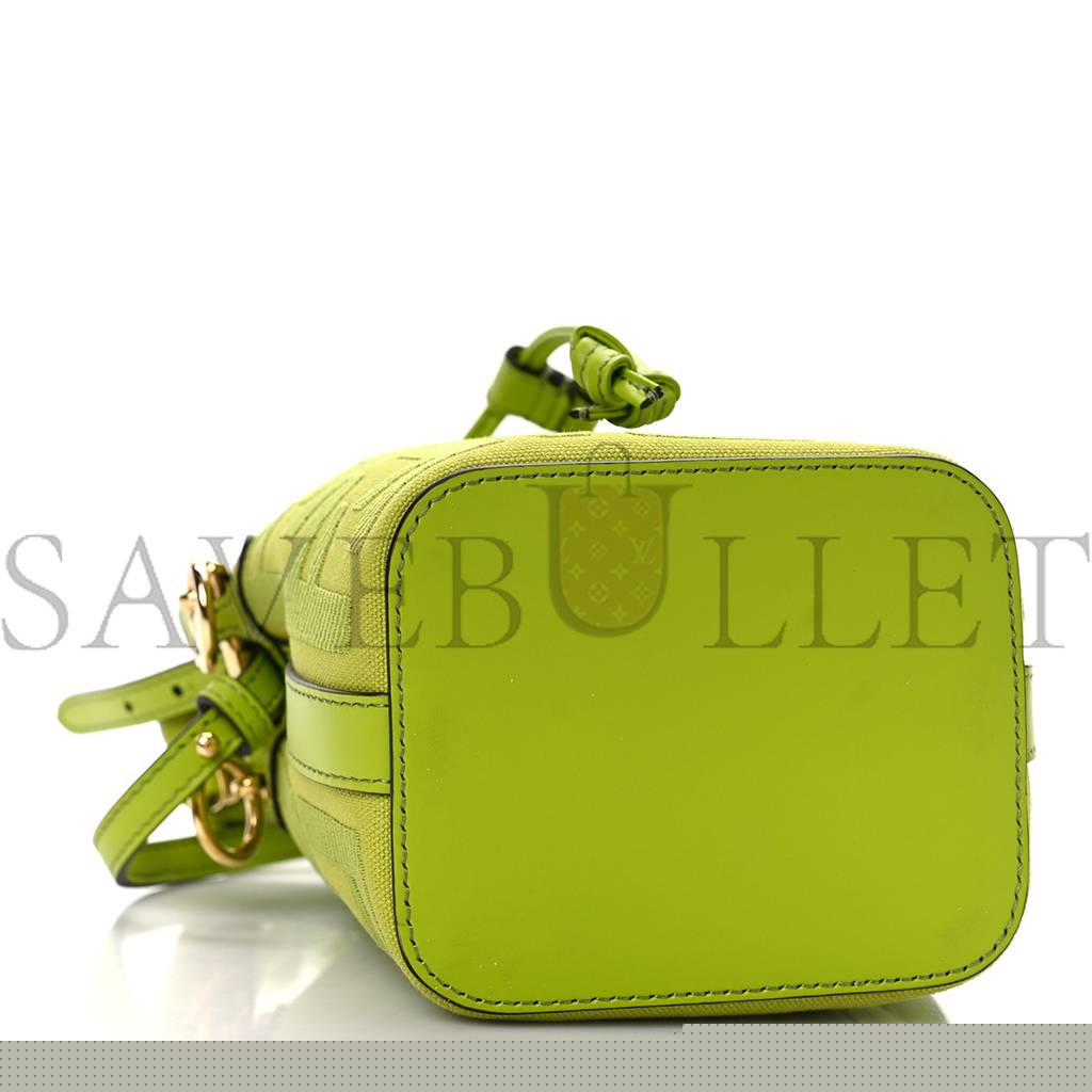 F**di canvas vitello grace f is F**di ff embroidered mini mon tresor bucket bag wasabi (18*12*10cm)