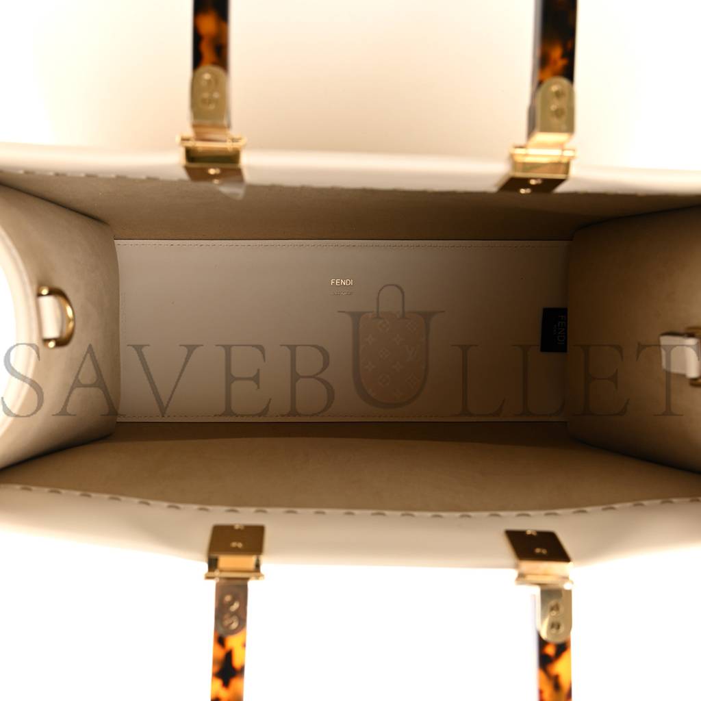 F**di vitello king plexiglass medium F**di sunshine shopper tote white ice (36*30*15cm)