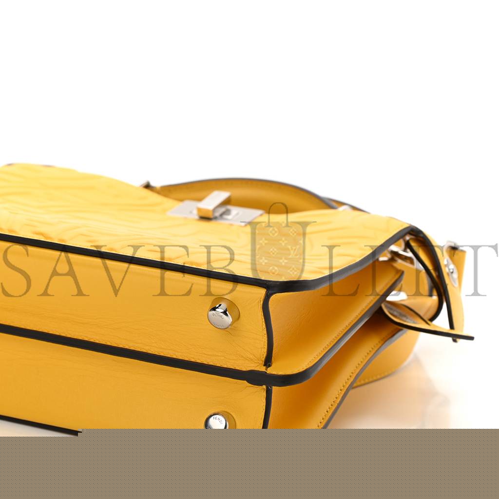 F**di x sarah coleman nappa ff fish eye embossed mini peekaboo i see u satchel mimosa (25*20*9cm)