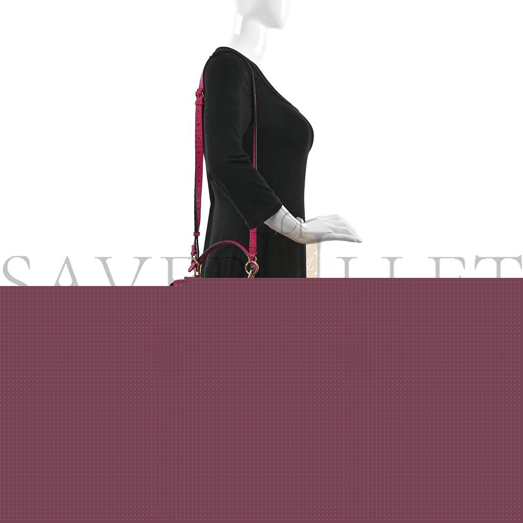 F**di cuoio romano selleria mini peekaboo iconic satchel fuxia (23*19*11cm)