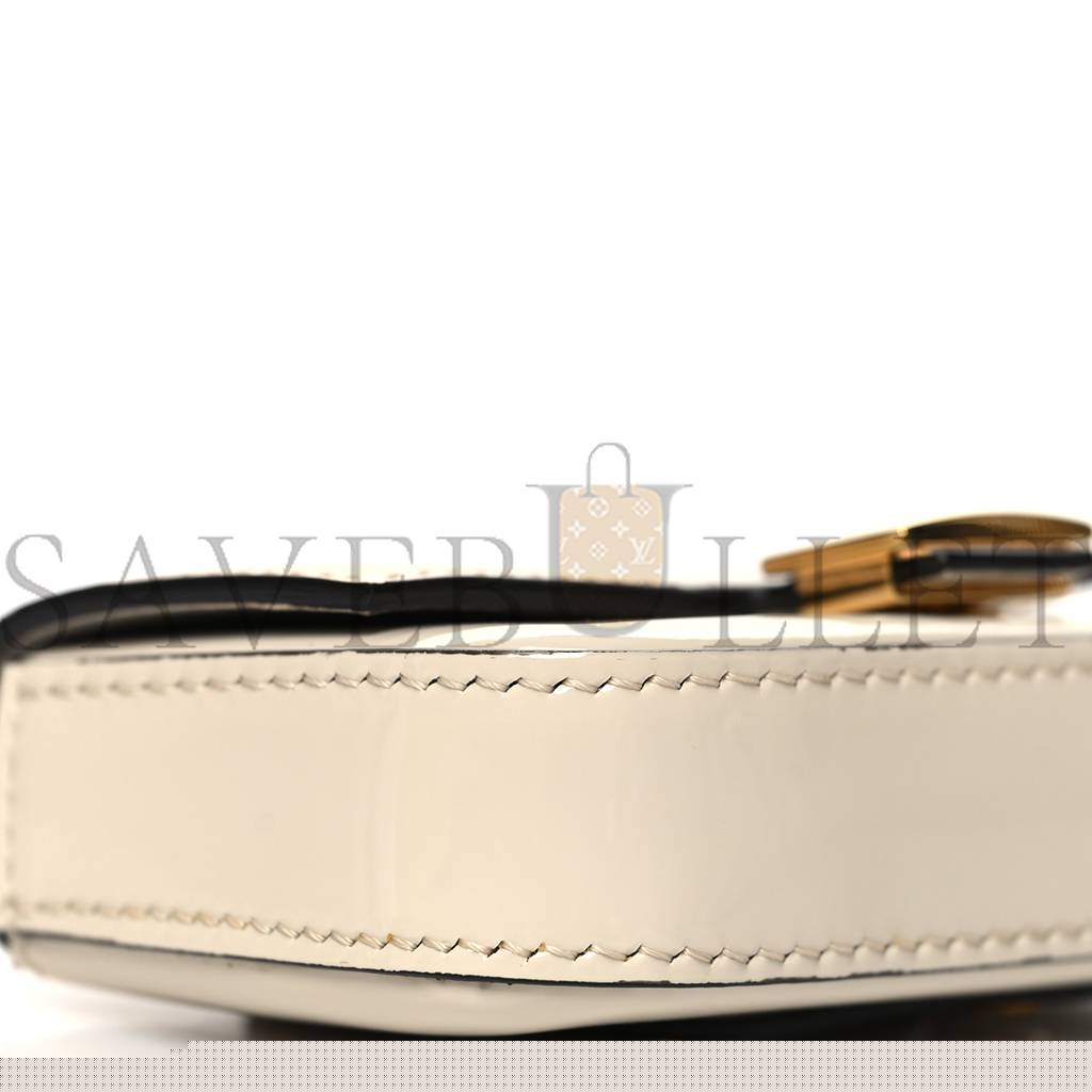 F**di patent nano baguette belt charm white (10*7*2cm)