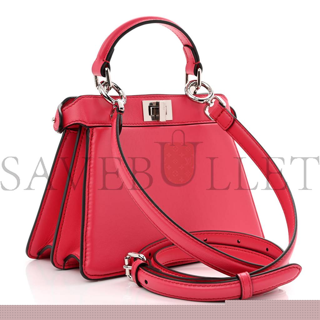 F**di shiny nappa petite peekaboo i see u satchel lampone (20*15*10cm)